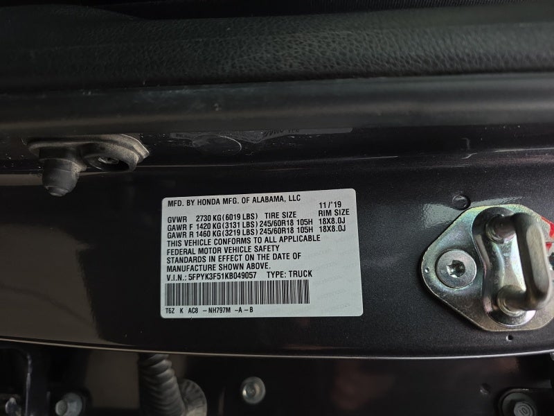 2019 Honda Ridgeline RTL