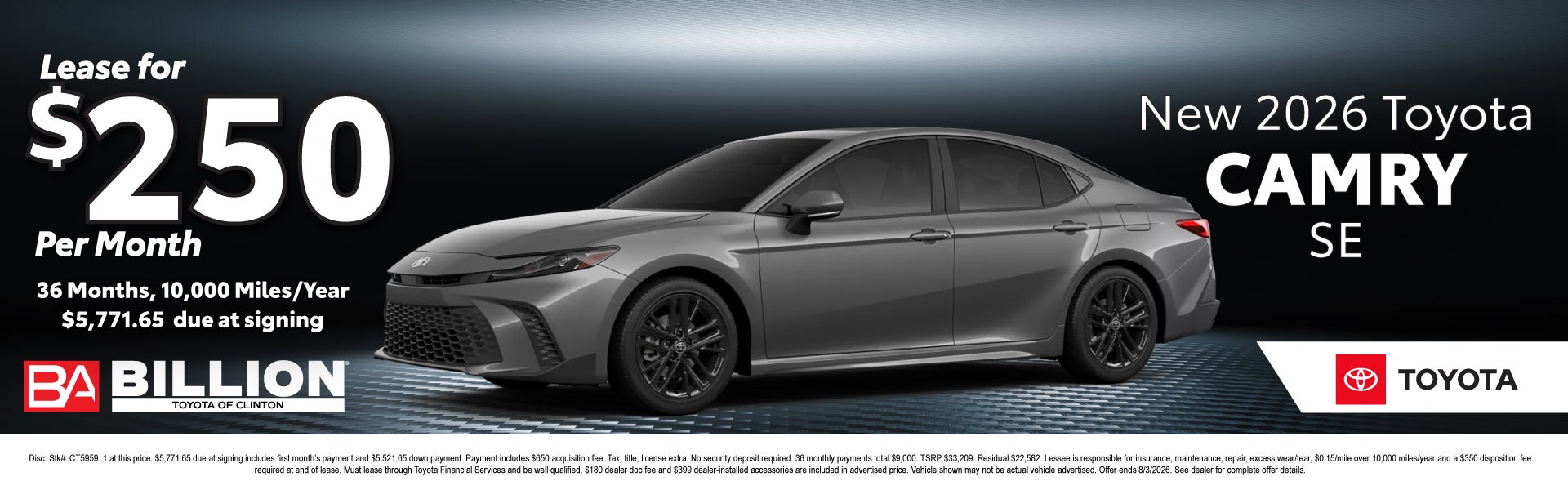 NEW 2026 TOYOTA CAMRY SE