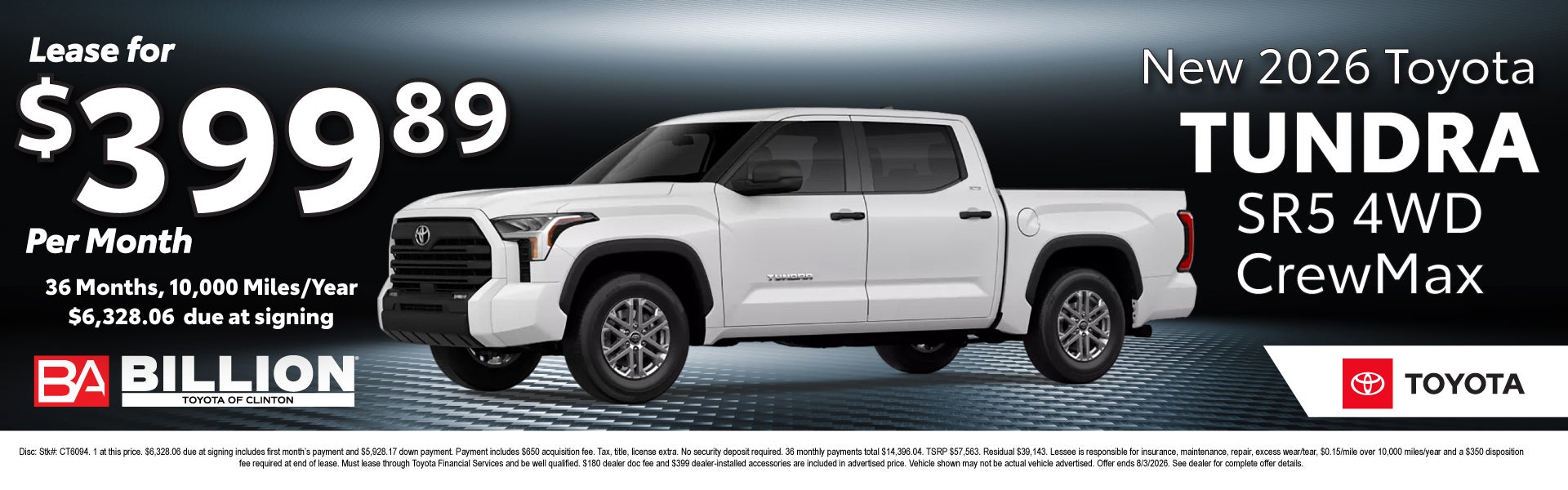 NEW 2026 TOYOTA TUNDRA SR5 CREWMAX