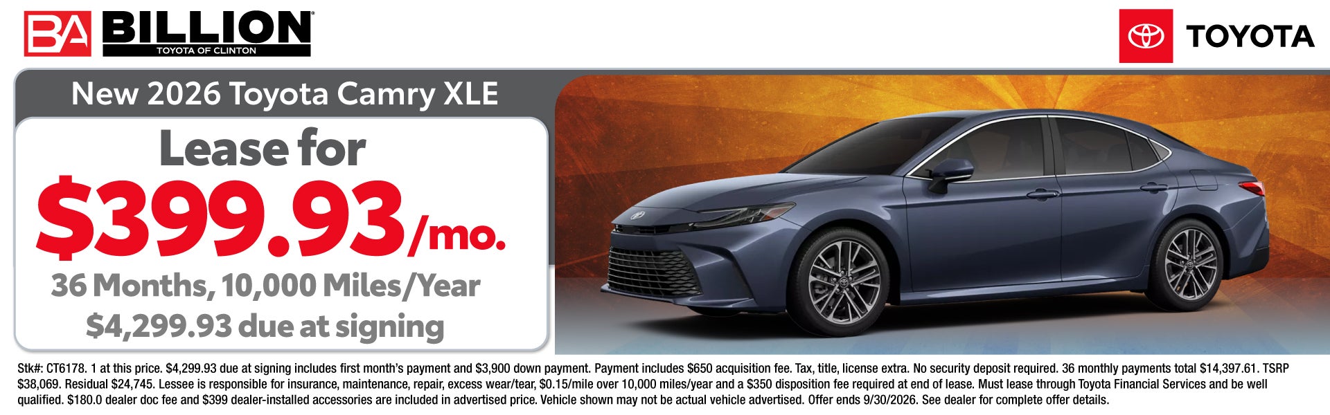 NEW 2026 TOYOTA CAMRY XLE