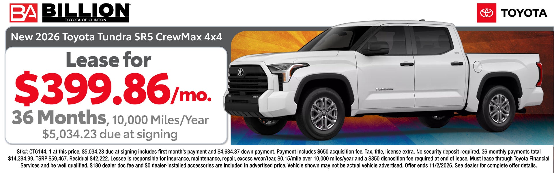 NEW 2026 TOYOTA TUNDRA SR5 CREWMAX