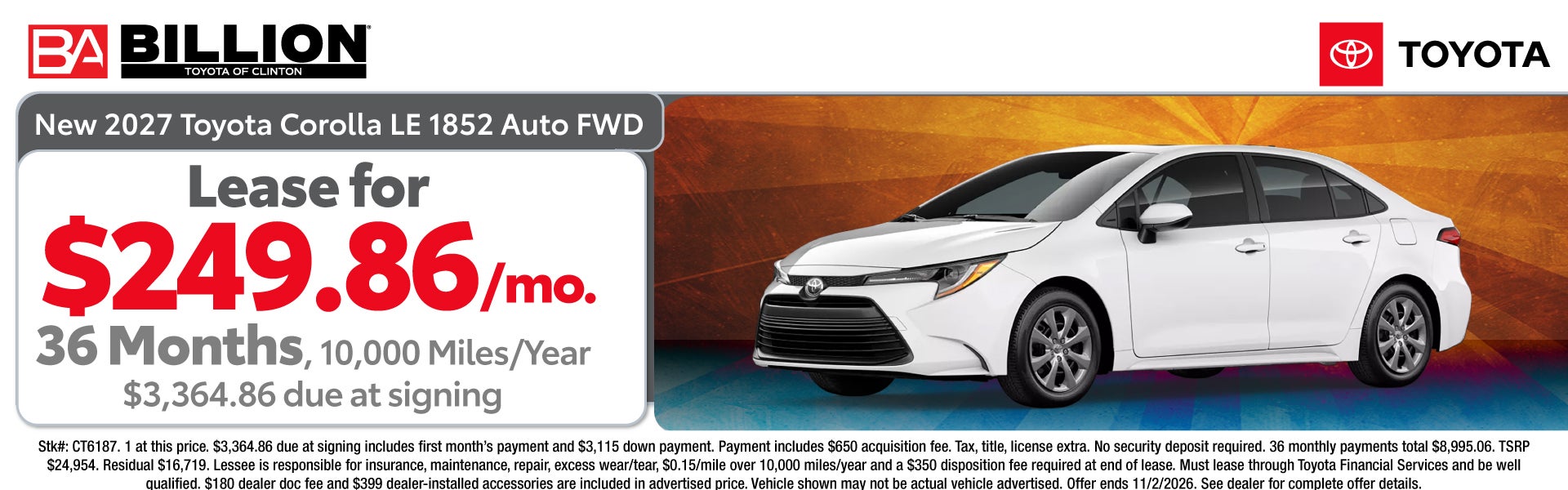 NEW 2026 TOYOTA COROLLA LE